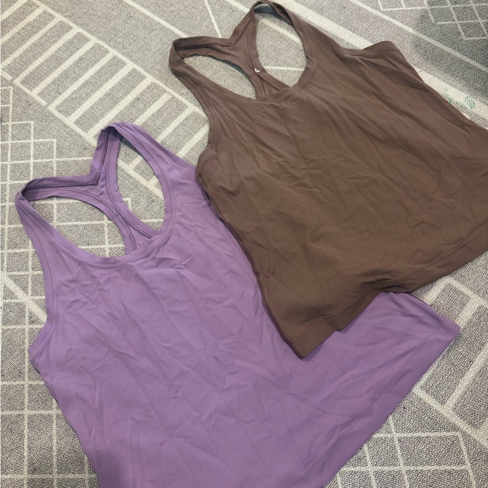 Lululemon Women's Purple and Brown Racerback Tops